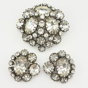 Vintage Schreiner Brooch/Pendant & Clip On Earrings